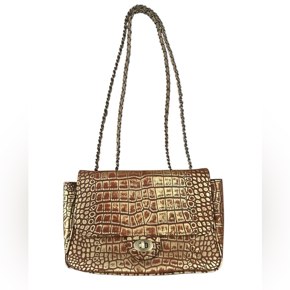 Patricia Nash Textured Brown Leather Clutch Shoulder Bag - Picture 1 of 7
